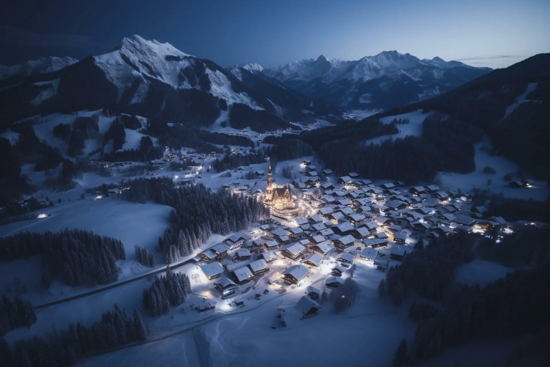 Station de ski autrichienne de Kitzbuhel. IA générative